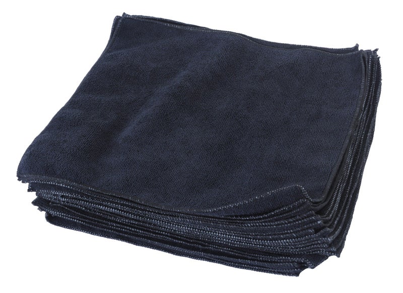 Eurow Premium 350 GSM Microfiber Cleaning Towels, Highly Absorbent, Lint-Free, Quick-Dry, Durable & Reusable for Auto Detailing, Home, Salon, Industrial Use,12" x 12", Black, 25-Pack - Image 4